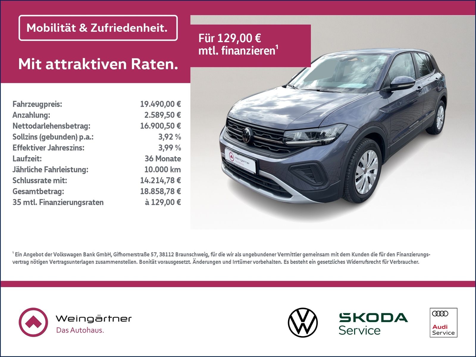 T-Cross 1.0 TSI, Sitzhzg, App, Multilenkrad, LED
