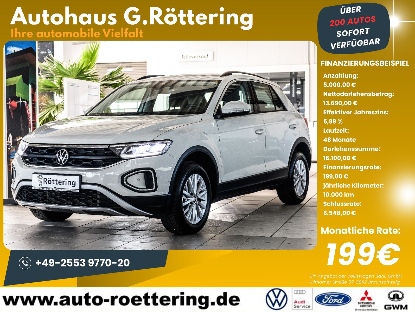 Fahrzeugabbildung Volkswagen T-Roc Life +LED+AW+Cockpit PRO+Park Assist+Ascot