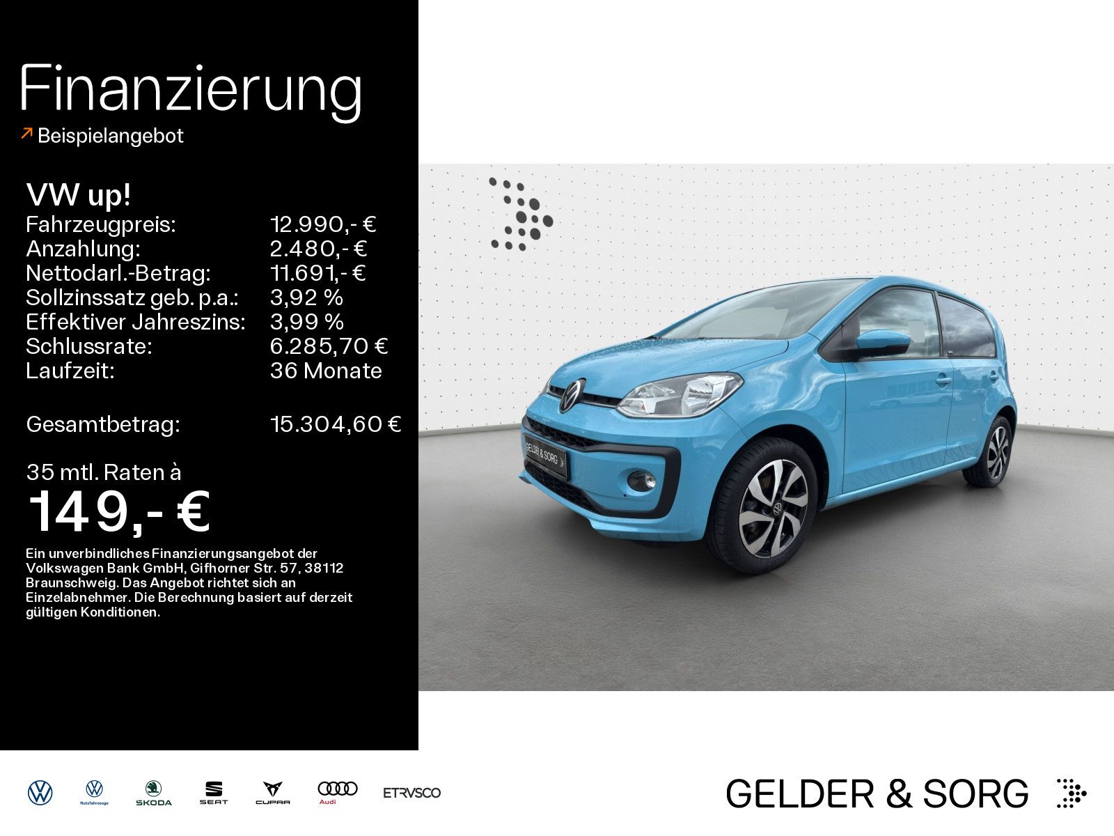 Volkswagen up! move up! ACTIVE 1.0 MPI RFK*Klima*DAB+*GRA