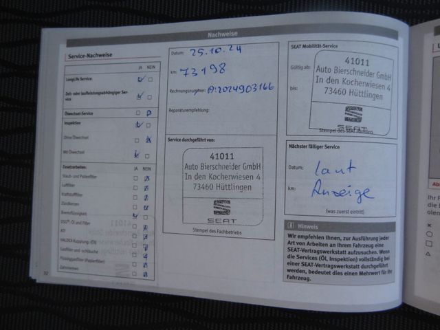 Fahrzeugabbildung Seat Leon Style/Automatik/1.Hd/Navi/PDC/80TKM/