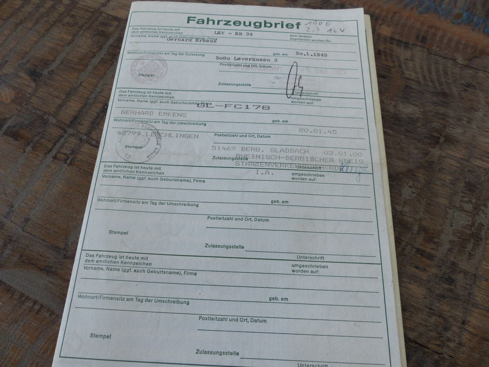 Fahrzeugabbildung Mercedes-Benz 190 E 2,3 16 V * 1.Hand* Erstlack*