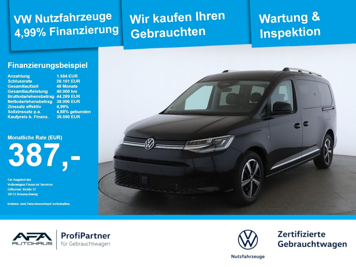 Volkswagen Caddy Maxi 2.0 TDI STYLE DSG AHK*StdHz*LED*Navi