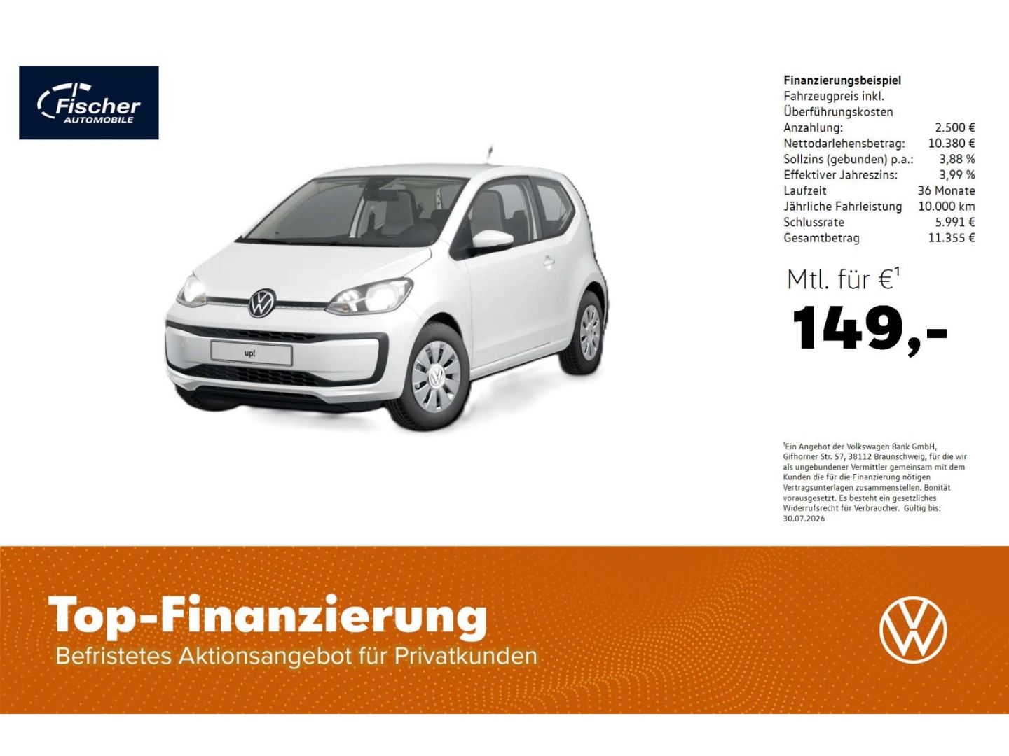 VW up! 1.0 MPI Move Up! 5-Gg. Einparkhilfe/Kamera