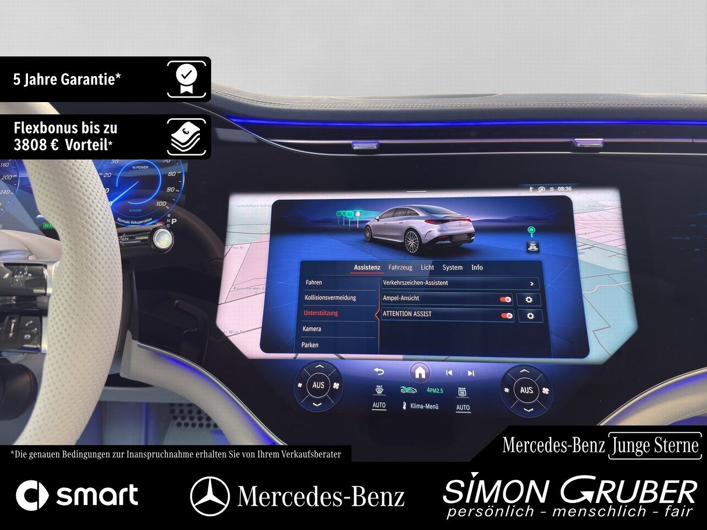 Fahrzeugabbildung Mercedes-Benz EQE 43 4M AMG Night Hyper Pano Carbon Nappa TV