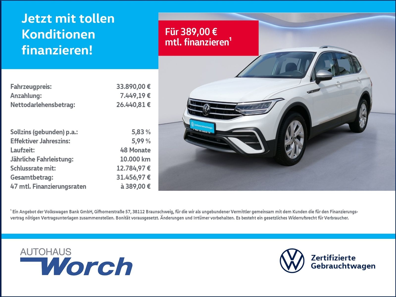 Tiguan Allspace 1.5 TSI DSG Life AHK+LED+7-SITZE