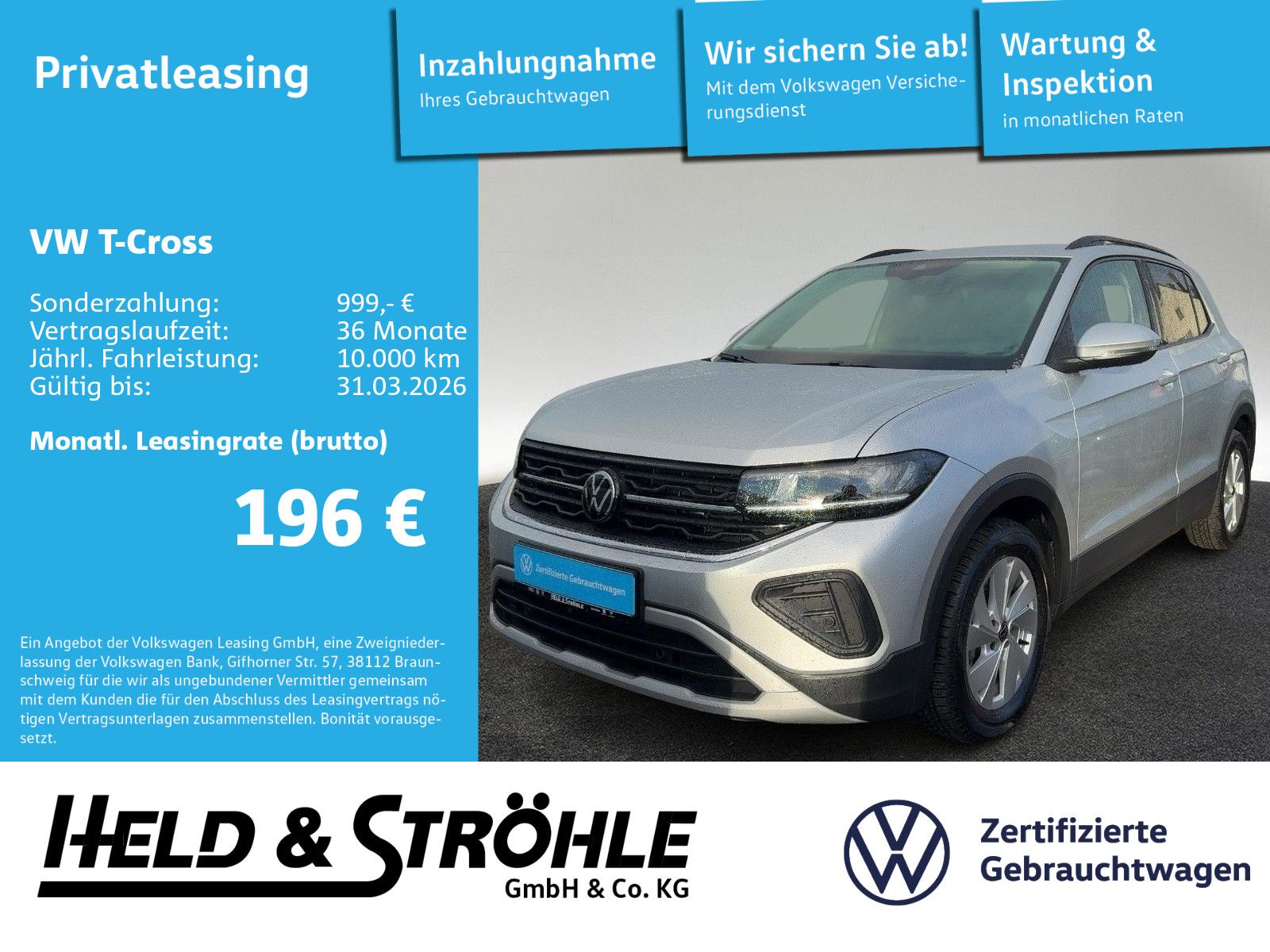 Volkswagen T-Cross Life 1.0TSI ACC ALU LED NAVI RFK 5J.GAR.