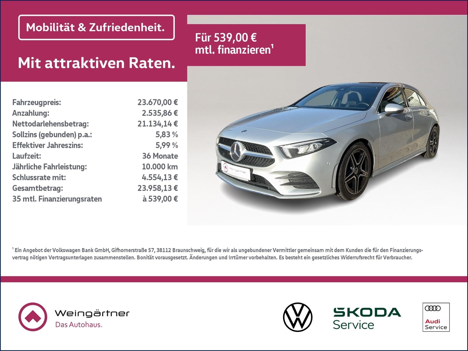 Mercedes-Benz A 200 AMG Line, Navi Premium Paket, PANO, LED Si