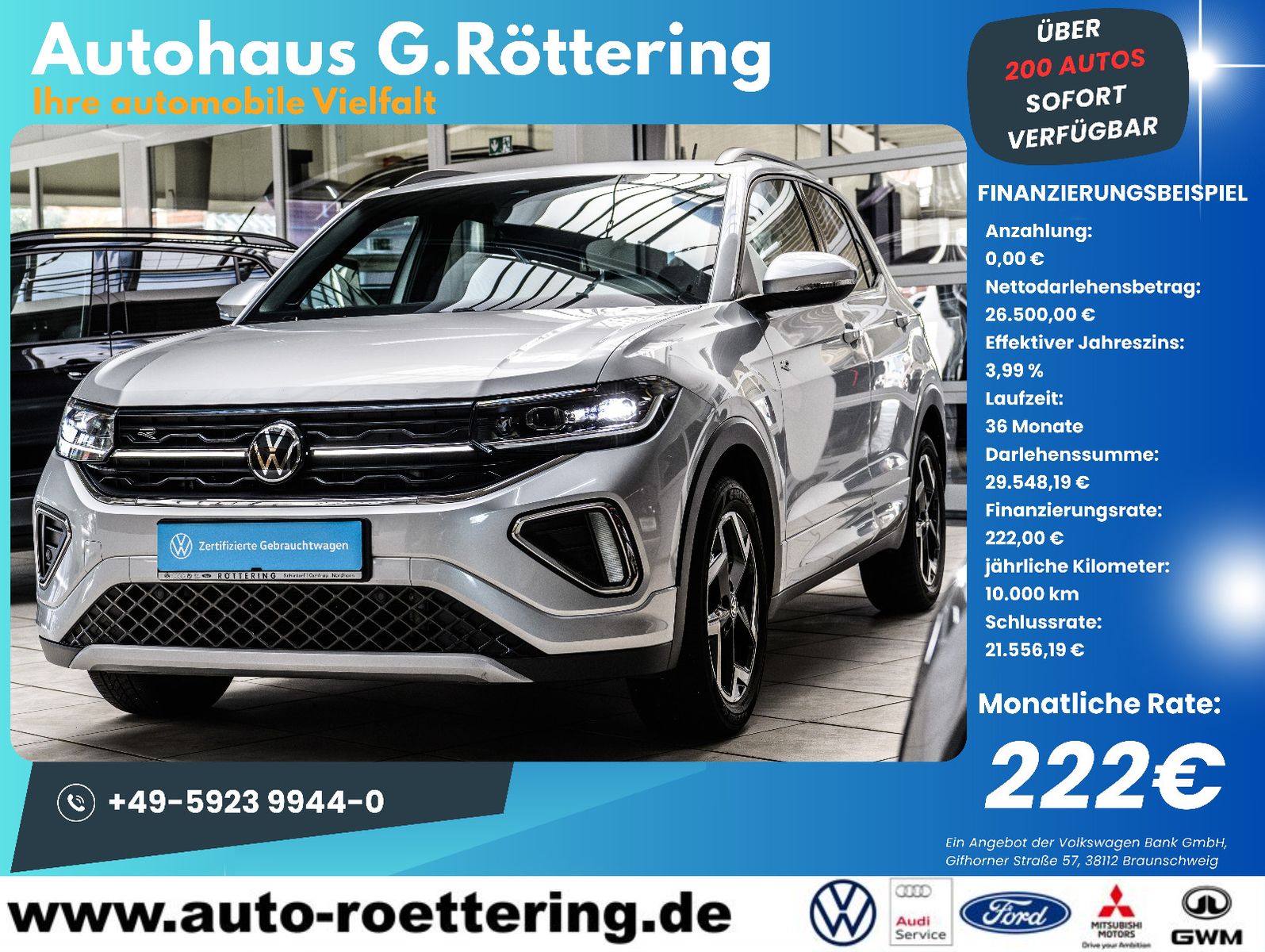 Fahrzeugabbildung Volkswagen T-Cross R-Line 1.5 TSI DSG IQ-LED+AHK+KAMERA+ACC