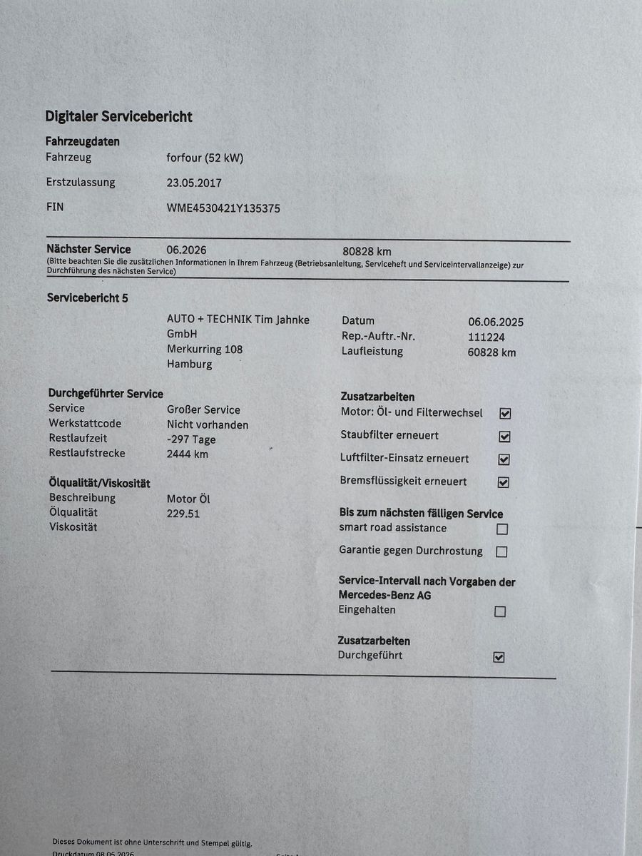 Fahrzeugabbildung Smart ForFour PASSION NAVI PDC SITZHEIZUNG SCHECKHEFT