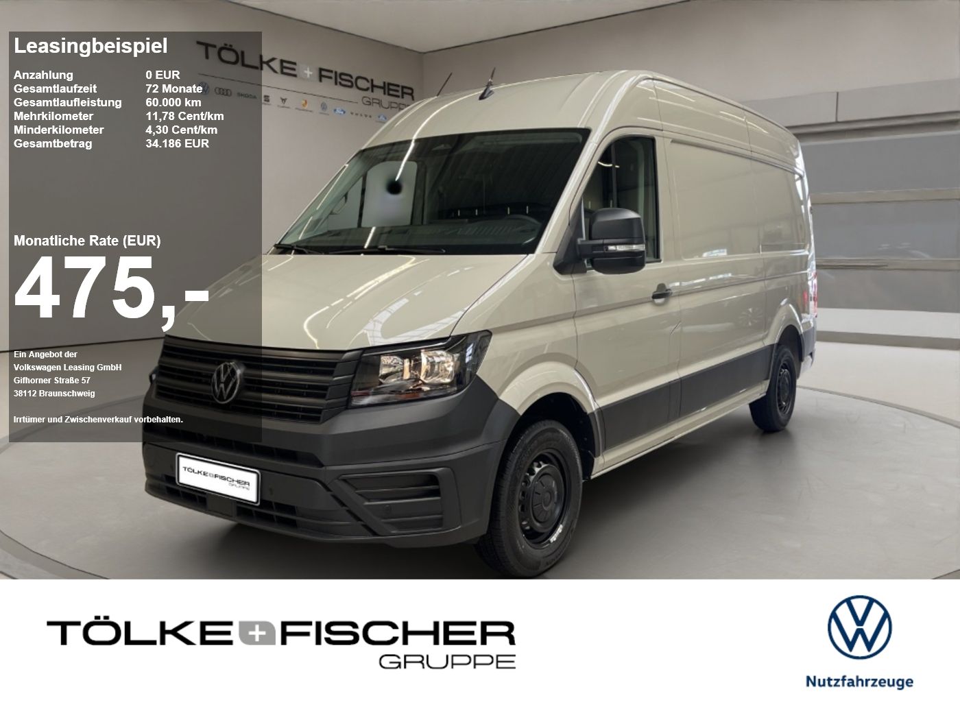 Volkswagen Crafter 35 Kasten HD mittel TDI 103kW Aut 1,99%