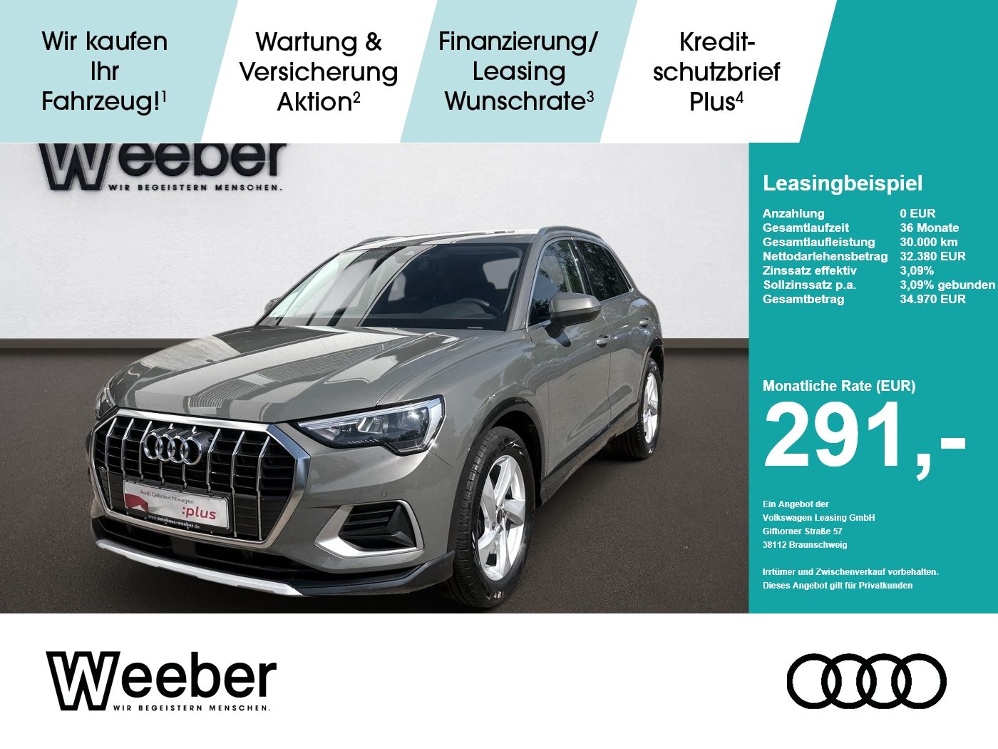 Audi Q3 *AHK*NAVI*LED*GRA*SHZ*KESSY*18ZOLL*5J GAR