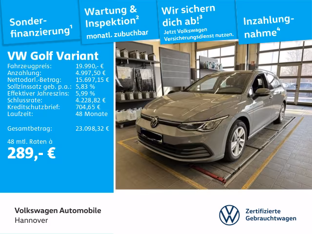 Volkswagen Golf VIII Variant 2.0 TDI DSG Life Navi AHK ACC