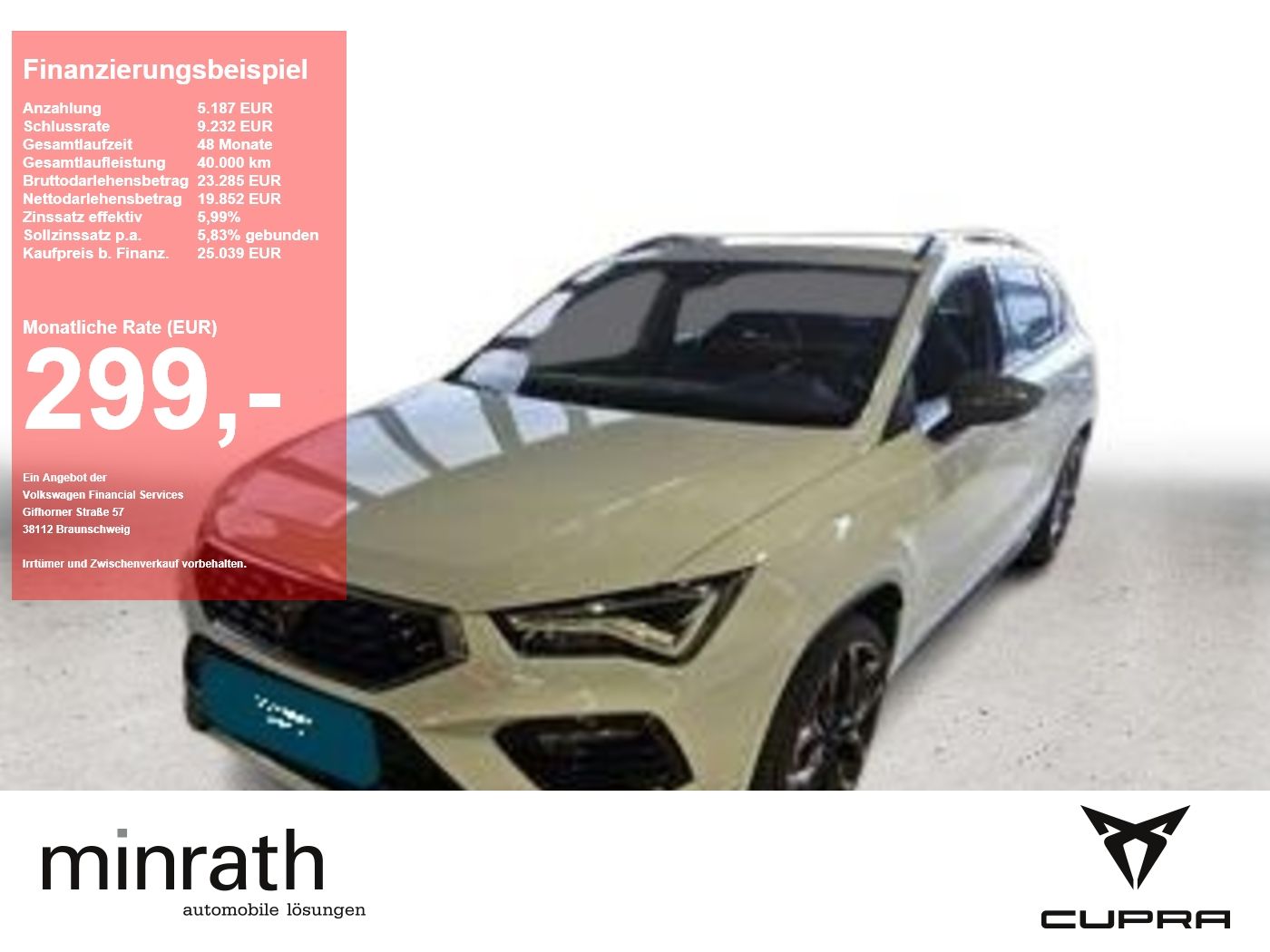 Cupra Ateca EDITION VZ 2.0 TSI DSG ACC+BEATS+NAVI+PANO