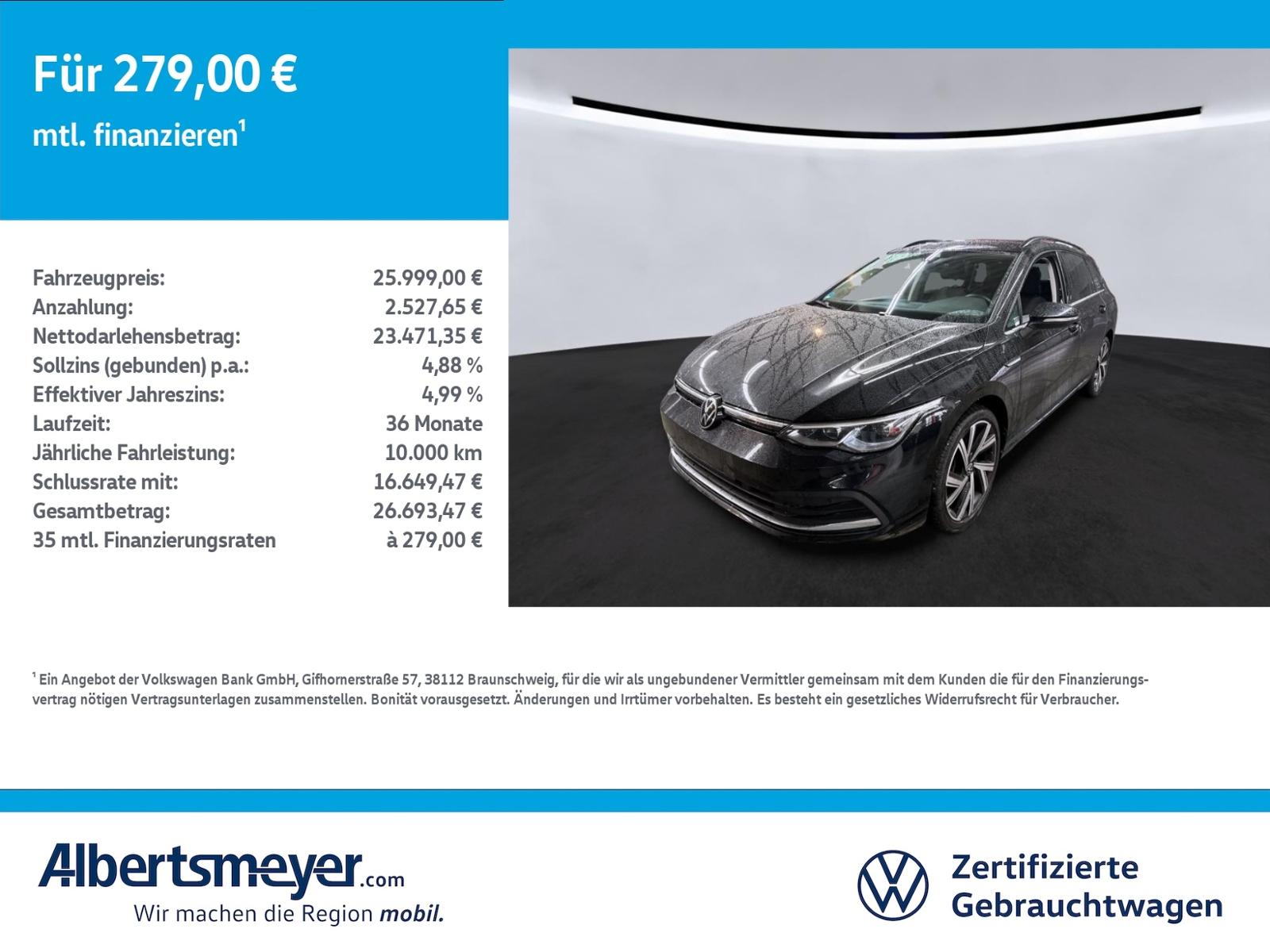 Volkswagen Golf VIII Variant 2.0 TDI Style +DSG+NAVI+LED