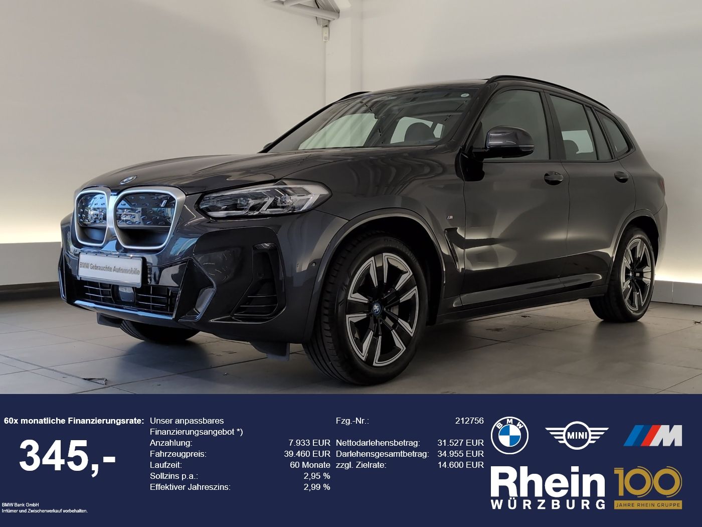 BMW iX3 Navi/LED/RFK/SHZ/Pano/Apple/PDC v+h Navi/LED