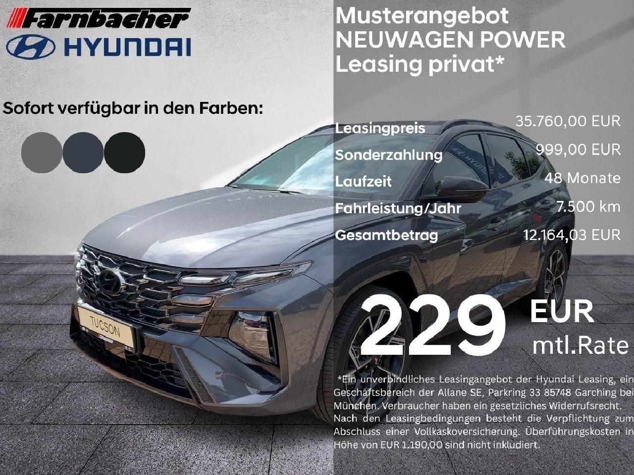 Fahrzeugabbildung Hyundai Tucson N Line 2WD LED MY27 bis 31.08. FAST START