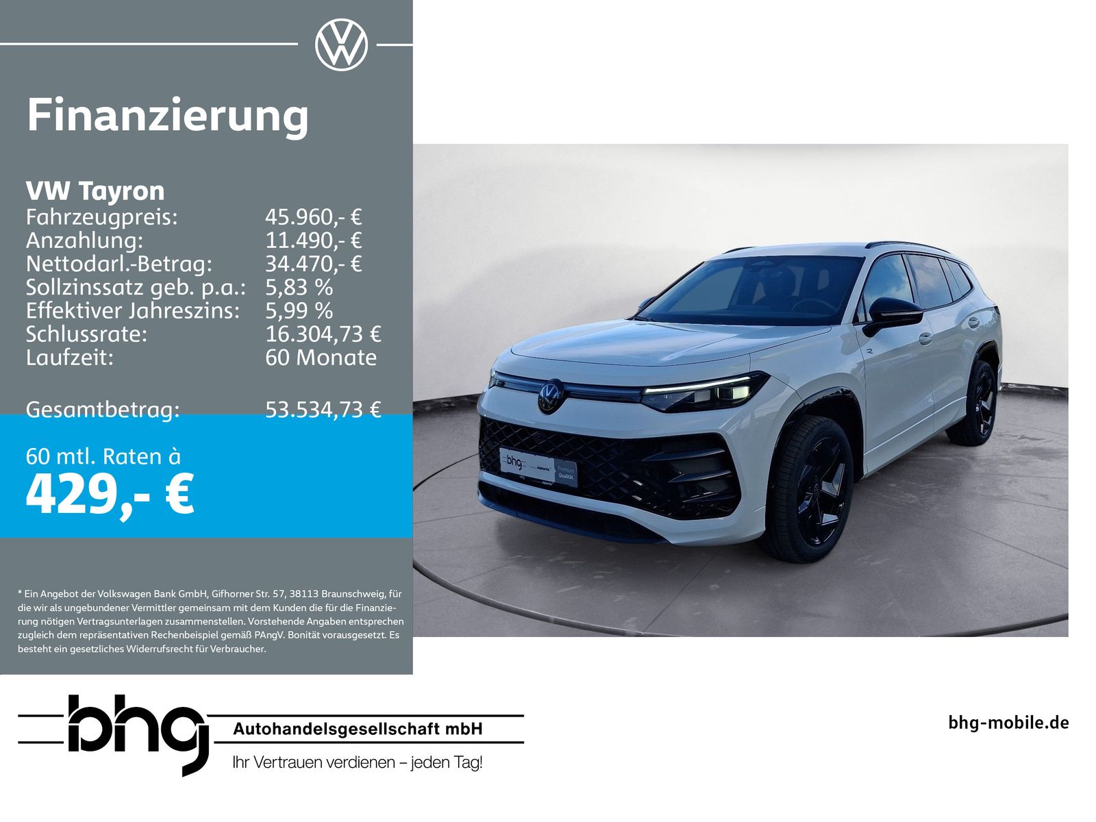 Volkswagen Tayron 2.0 TDI 4MOTION DSG R-Line