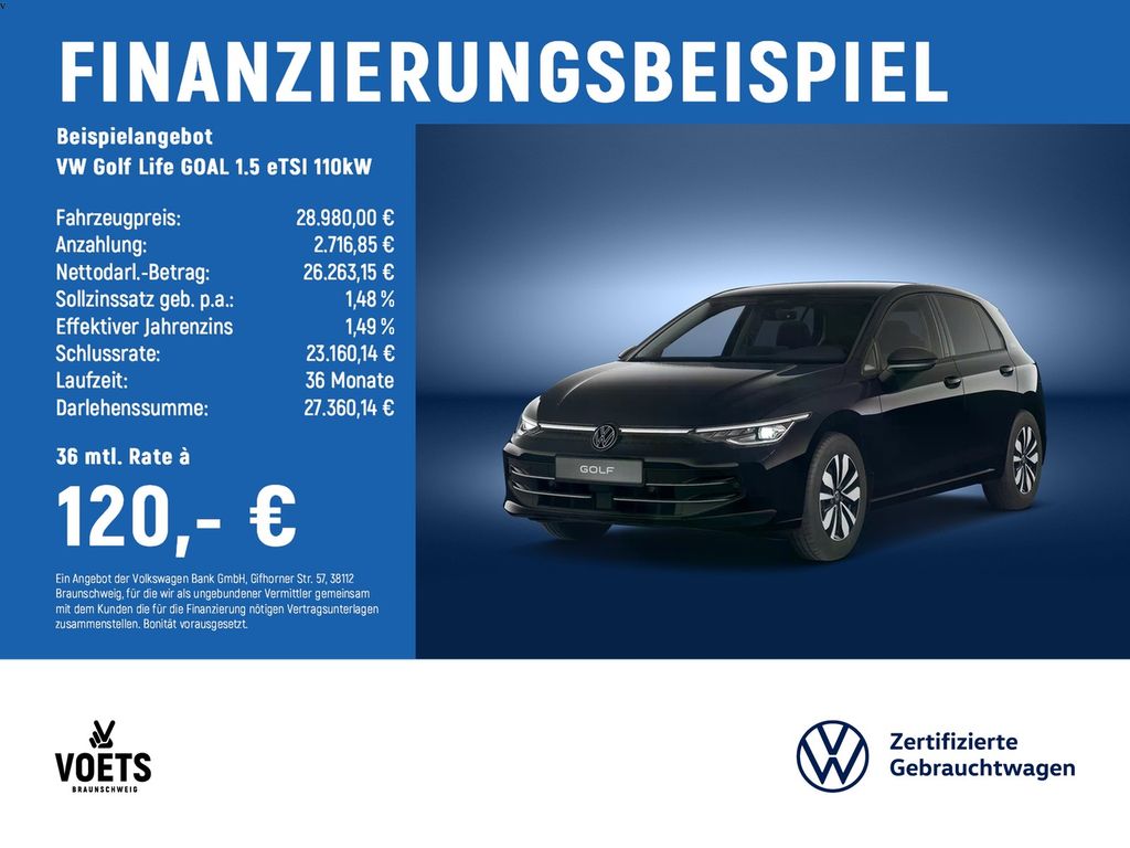 Golf Life GOAL 1.5 eTSI 110kW AHK+SHZ+LED+KLIMA