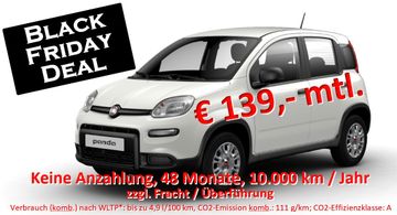 Ein Fiat Panda Fiat Panda Hybrid 1.0 GSE 51kw (70PS) im Leasing