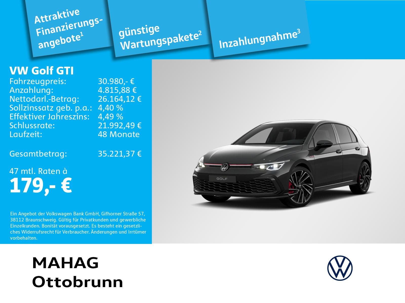 Volkswagen Golf VIII GTI 2.0 TSI LED+ Navi ParkPilot App DS