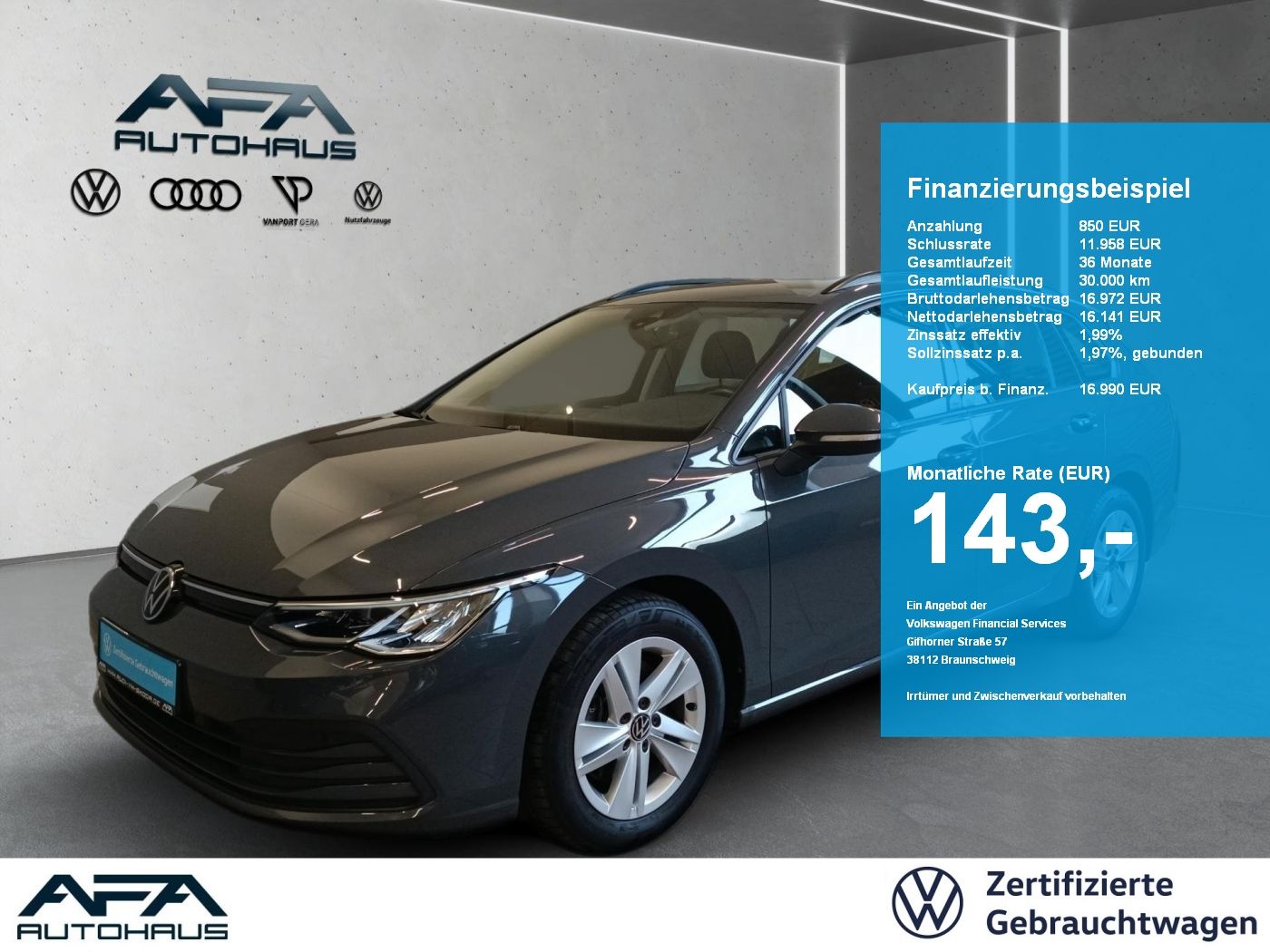 Volkswagen Golf VIII Var. 2.0 TDI LIFE DSG Navi*ACC*SHZ*16
