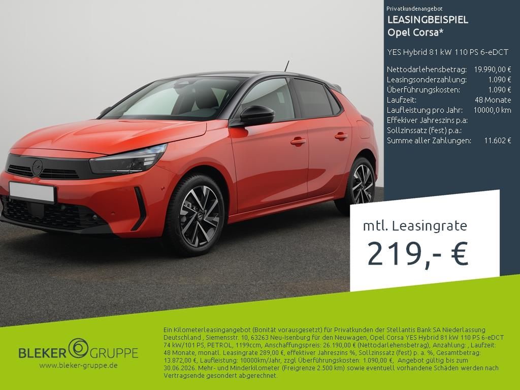 Opel Corsa YES Hybrid 81 kW 110 PS 6-eDCT