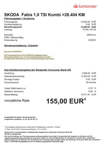 Fahrzeugabbildung Skoda Fabia Combi 1,0 TSI >NAV/LED/SHZ/PDC<