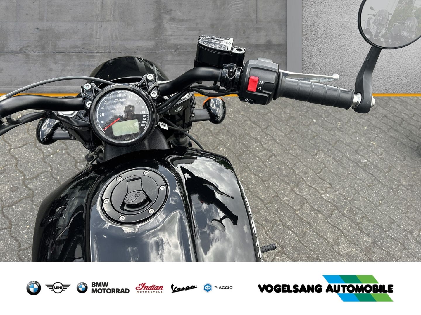 Fahrzeugabbildung Indian Scout Bobber, Seitlicher Kennzeichenhalter, Mill