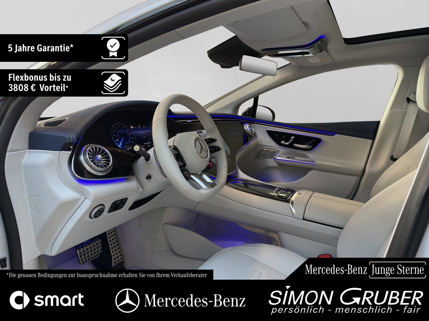 Fahrzeugabbildung Mercedes-Benz EQE 43 4M AMG Night Hyper Pano Carbon Nappa TV