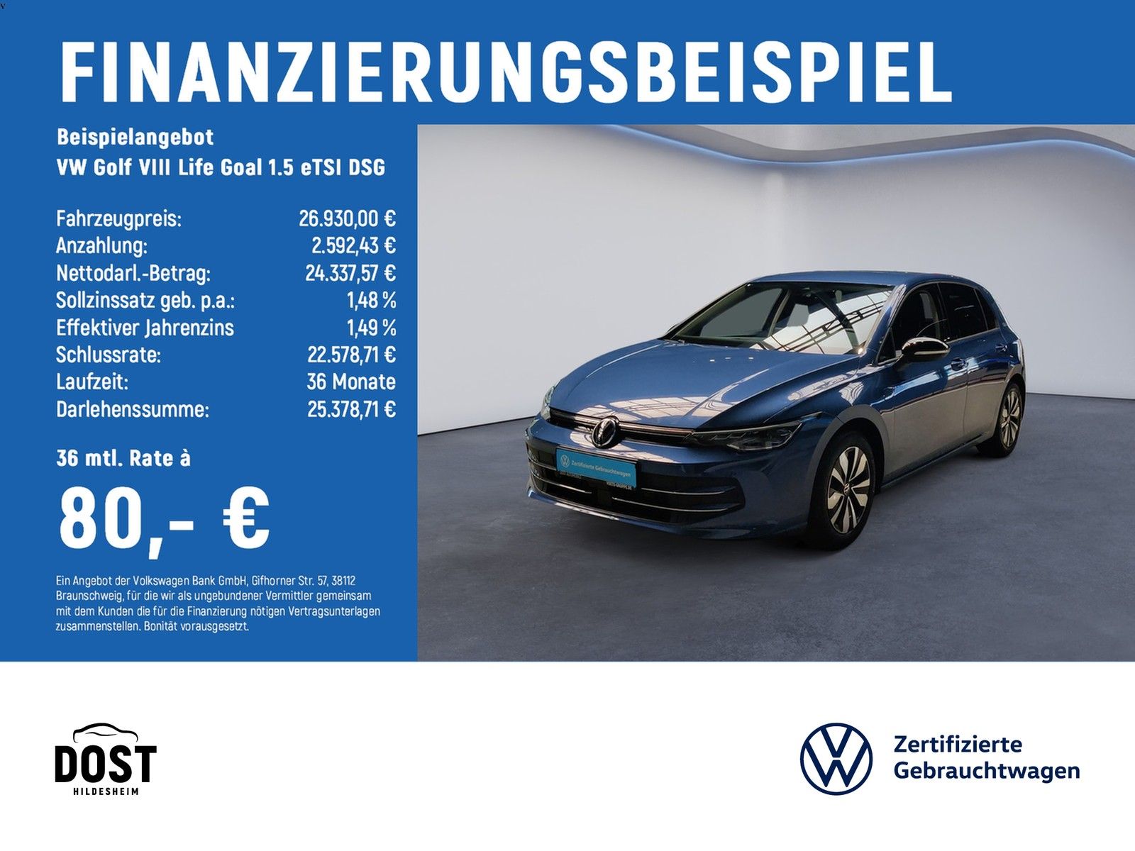 Volkswagen Golf VIII Life Goal 1.5 eTSI DSG RearView+AHK+SH