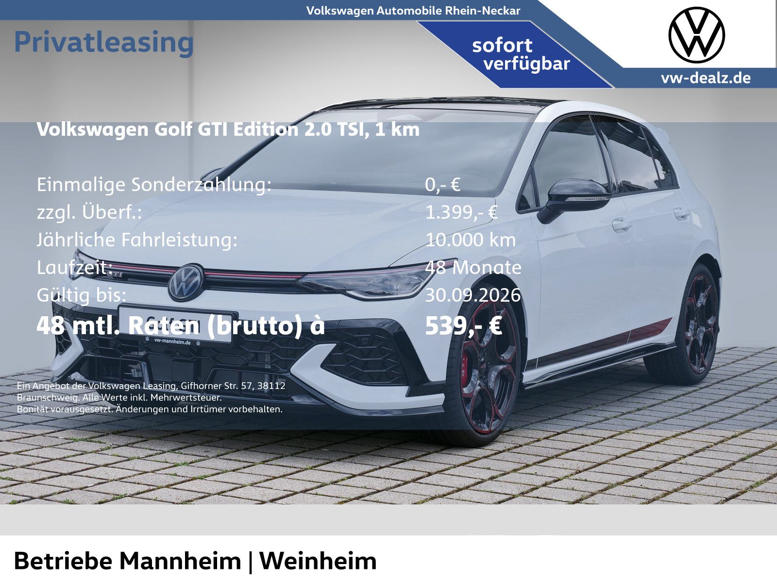 Volkswagen Golf GTI EDITION 50 2.0 TSI 239 kW (325 PS) DSG