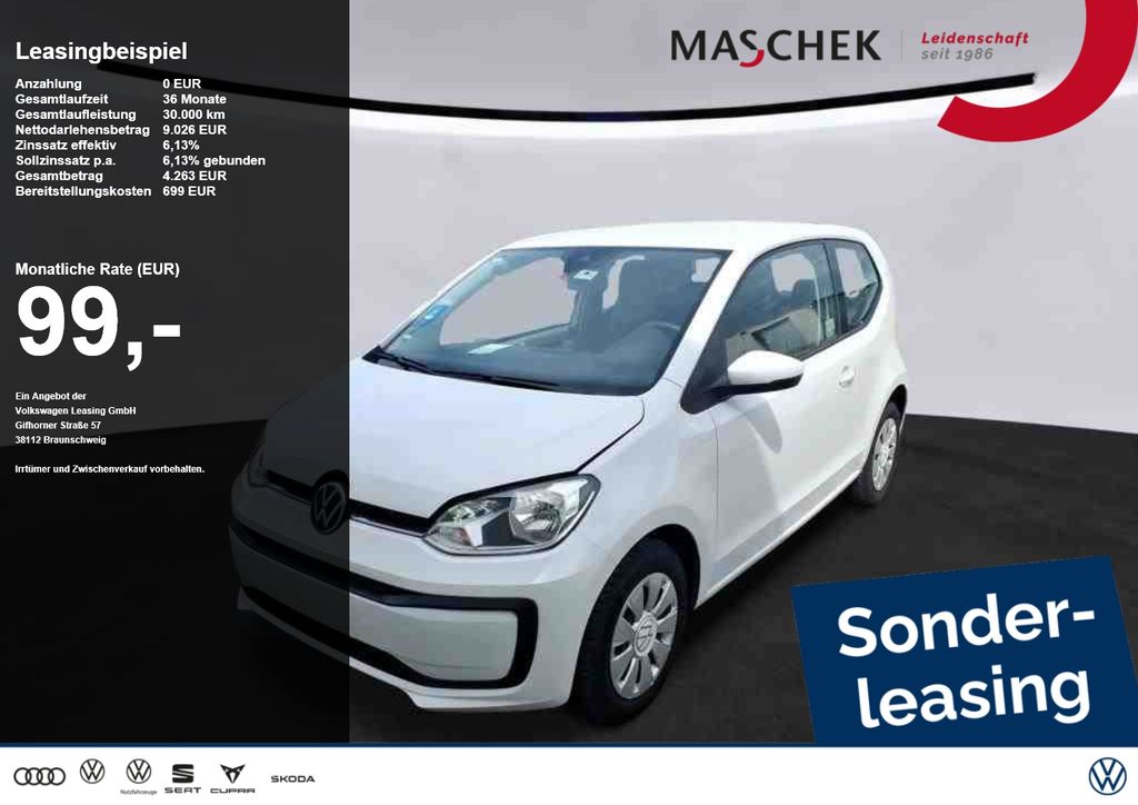 Volkswagen up! 1.0 MPI Sonderleasing! RearView GRA Kam. PDC