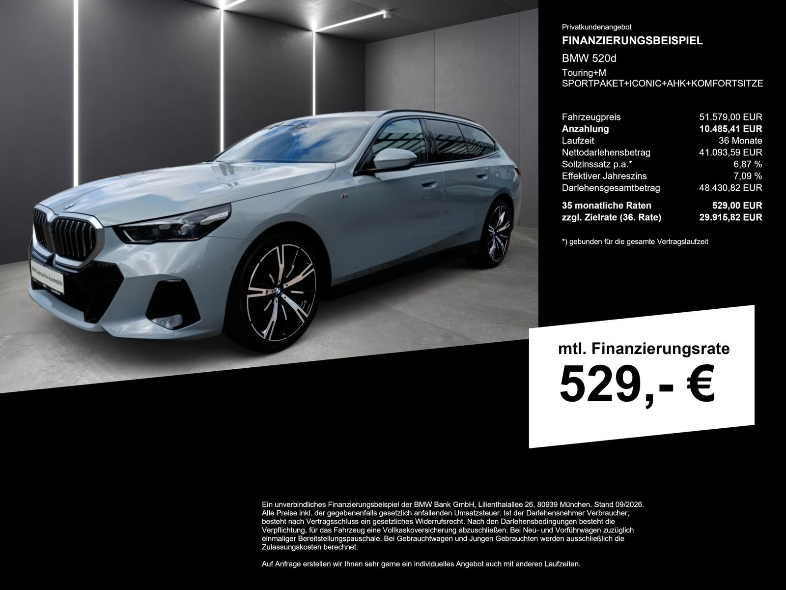 BMW 520d Touring+M SPORTPAKET+ICONIC+AHK+KOMFORTSITZ imagem 2