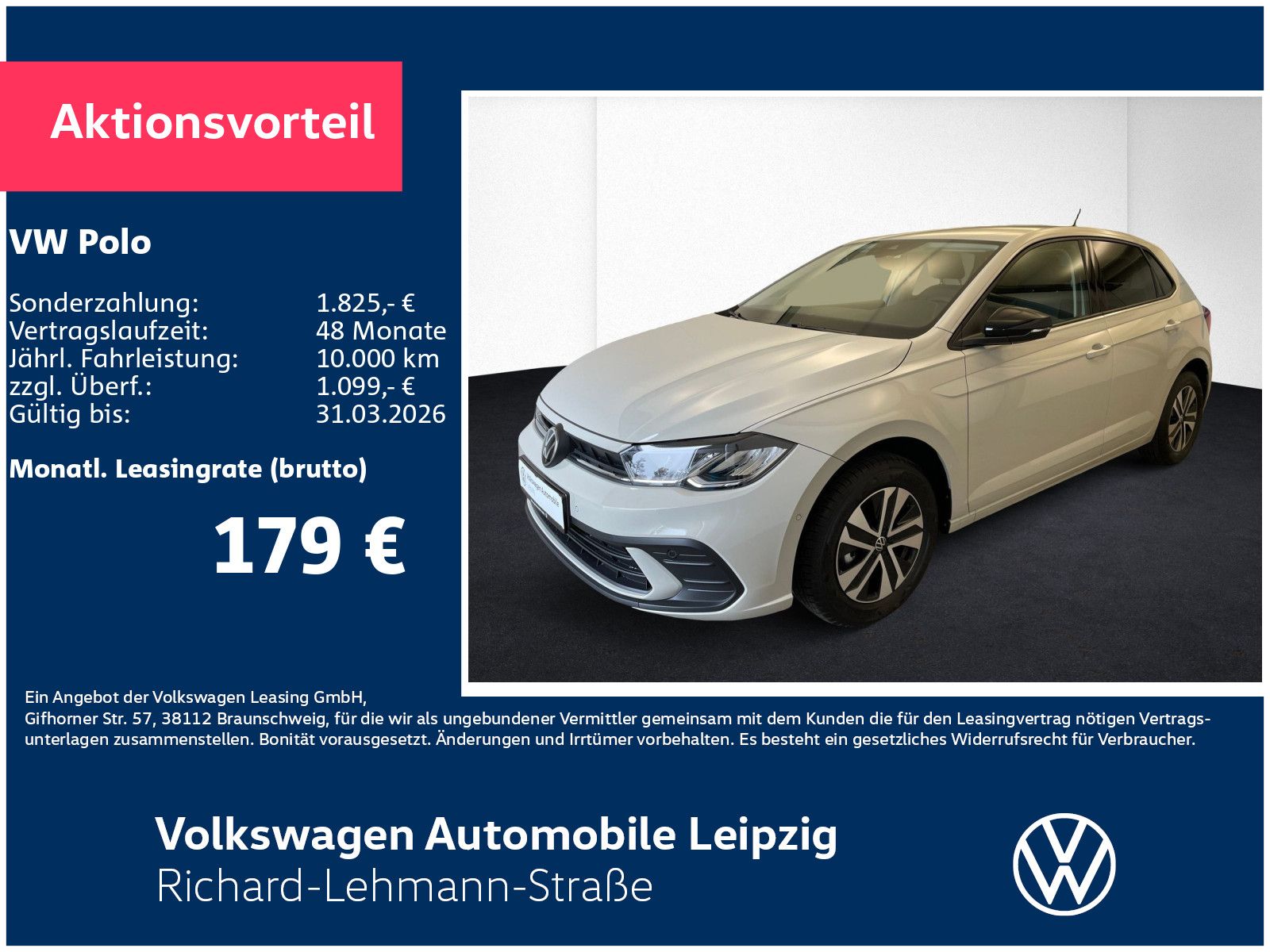 Volkswagen Polo ENERGY 1.0 l TSI 70 kW Preisvorteil 2934 €