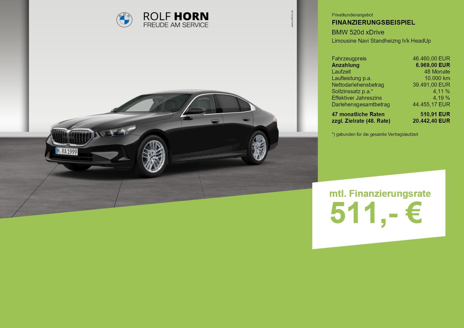 BMW 520d xDrive Limousine Navi Standheizng h k HeadU foto 3