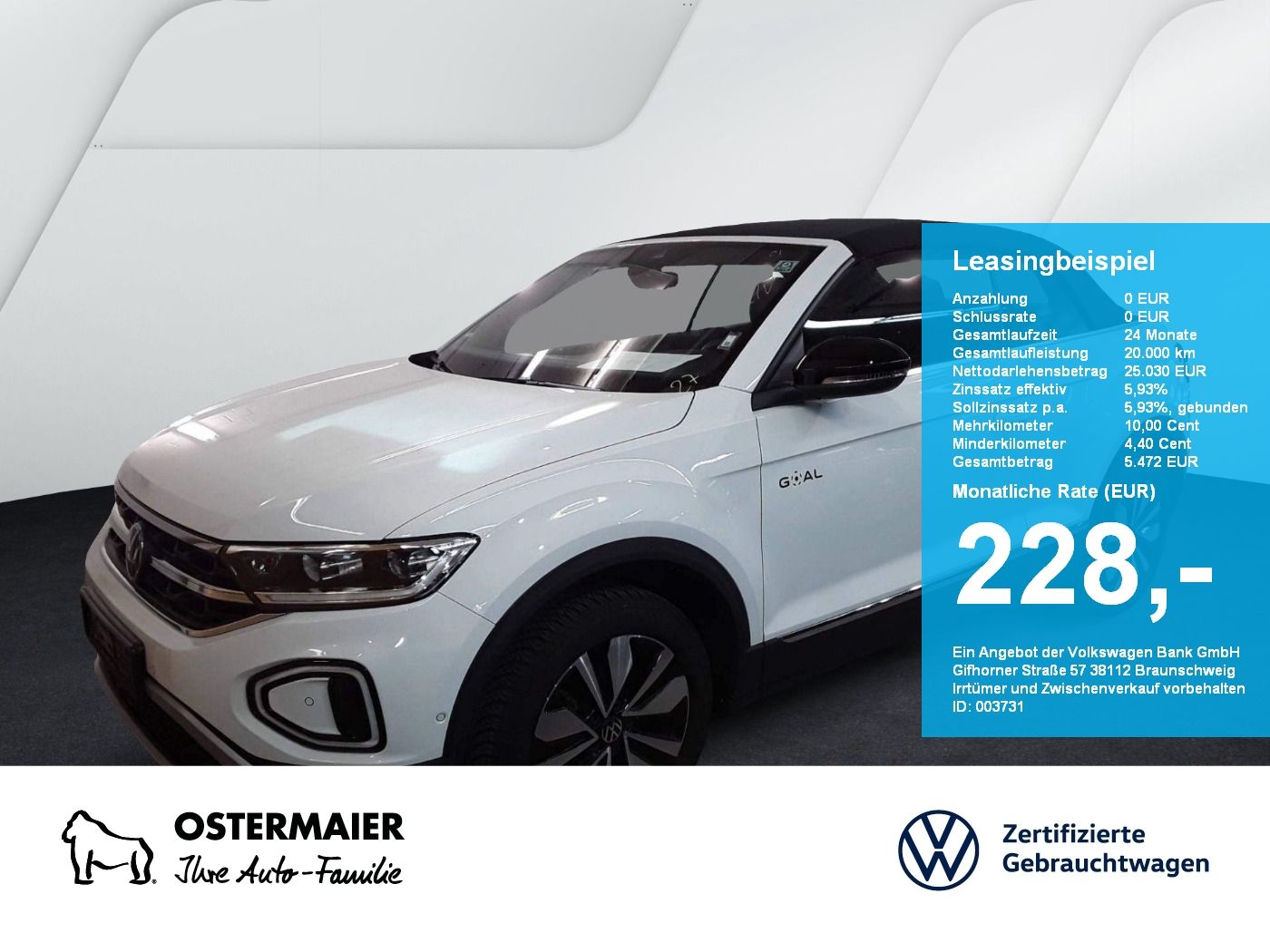 Volkswagen T-Roc Cabriolet STYLE GOAL 1.0TSI 116PS NAVI.KAM