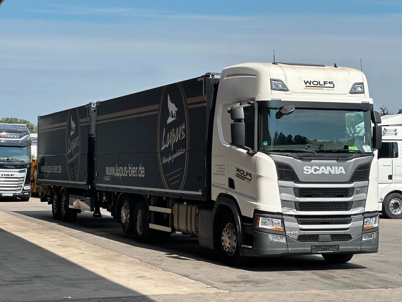 Scania R410 6x2 LL EWERS Getränketransport Zug mit LBW