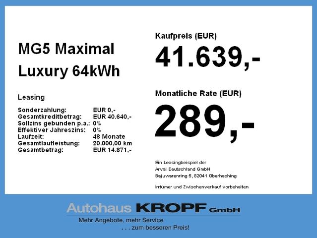 MG5 Maximal Luxury 64kWh SpurH KeyLess LM