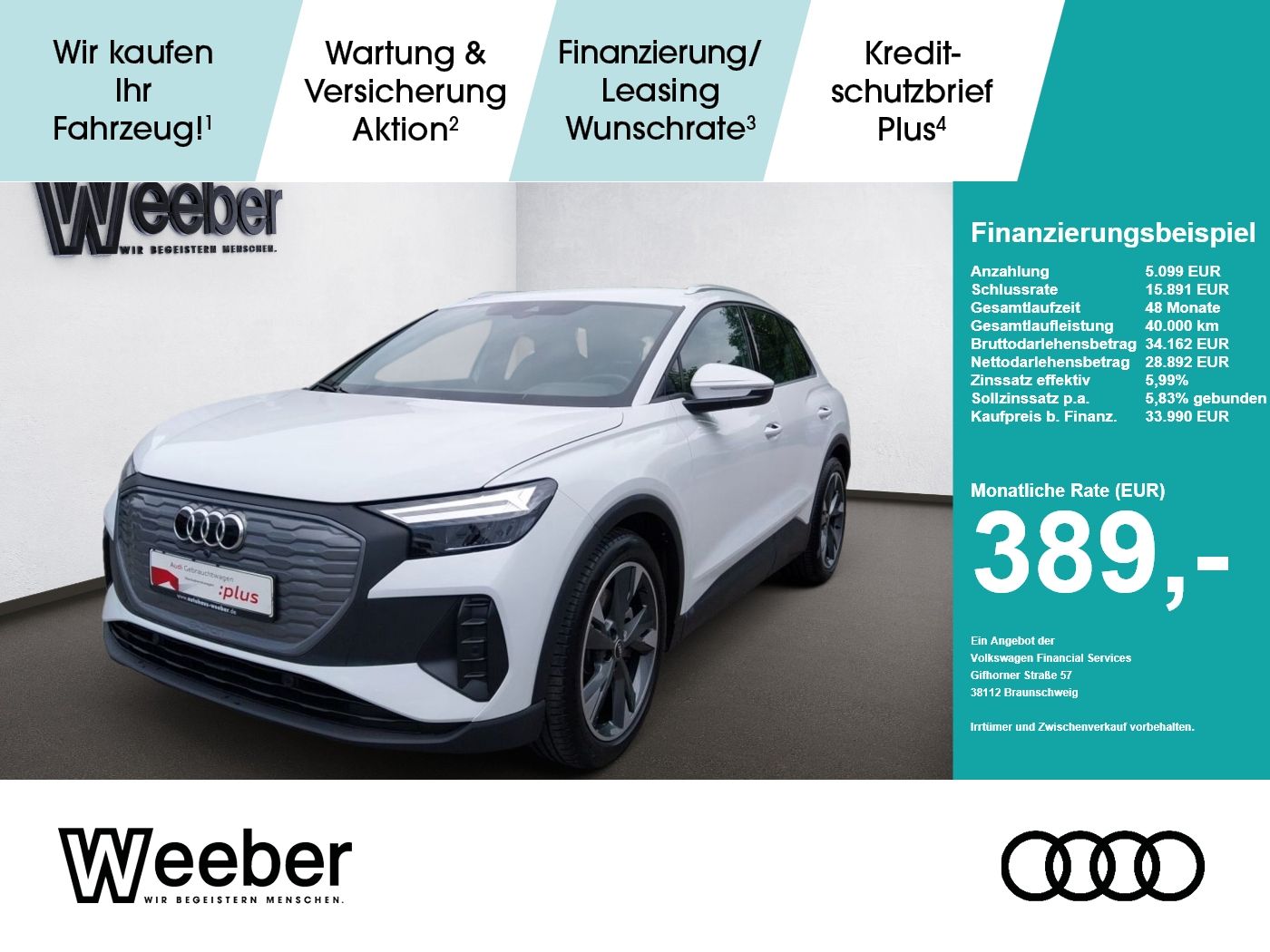 Audi Q4 e-tron quattro *SHZ*APP CONNECT*LED*PDC*GRA*