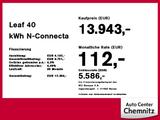 Nissan Leaf 40 kWh N-Connecta Navi/4xSHZ/KlimaA/PDC/360 - Nissan Leaf mit Elektro-Antrieb