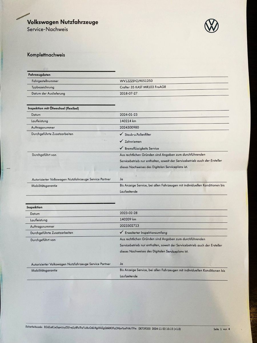 Fahrzeugabbildung Volkswagen Crafter 35 TDI L2 AUTOMATIK CAM SCHWINGSITZ EUR6