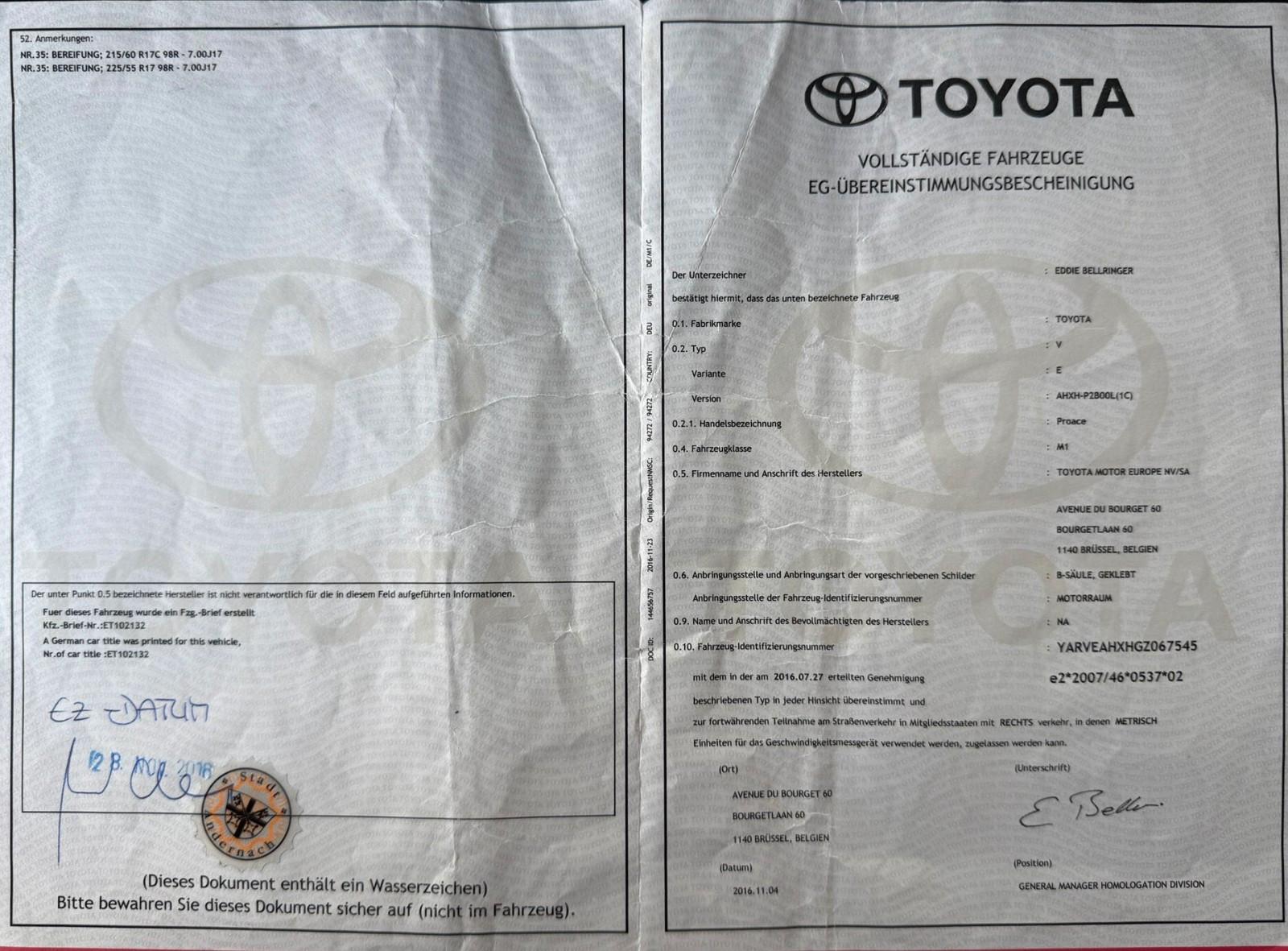 Toyota Proace L1 9-SITZER*2.HAND*KLIMA*TÜV NEU*8-FACH