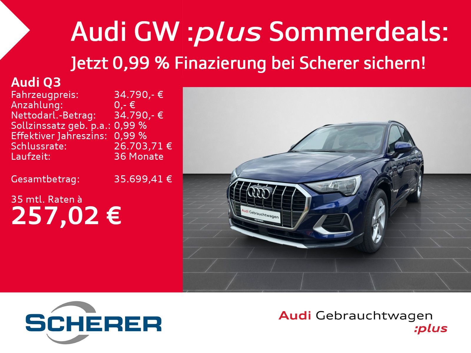 Audi Q3 advanced 35 TFSI S tronic NAVI RFK ACC SHZ
