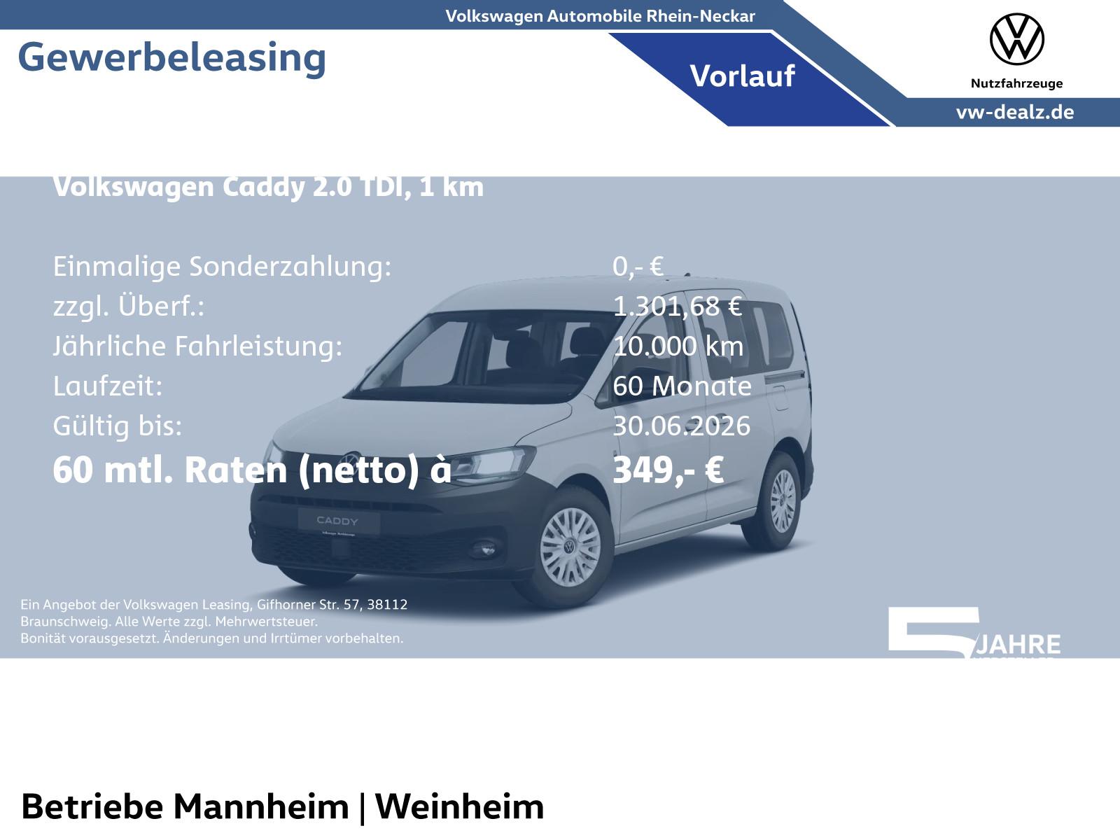 Volkswagen Caddy 2.0 TDI Klima NAVI PDC ACC Standheizung