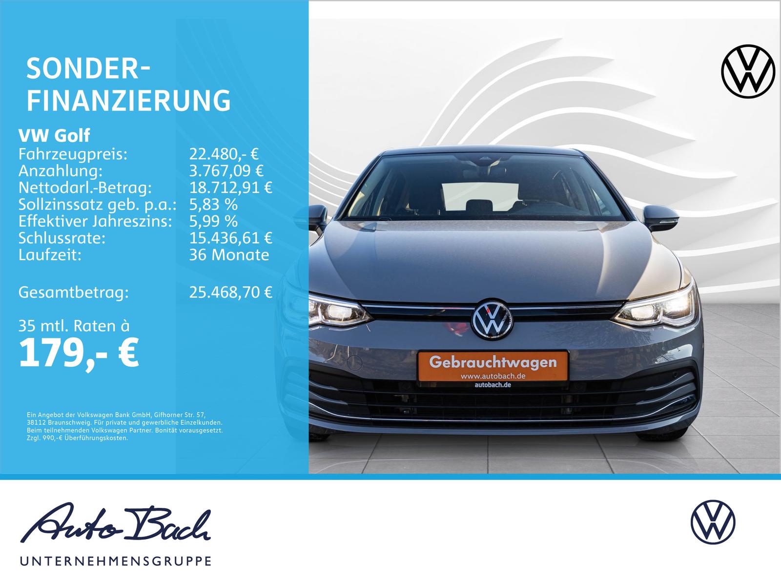 Volkswagen Golf VIII 1.5 eTSI "MOVE" DSG Navi LED Digital C, миниатюра 19