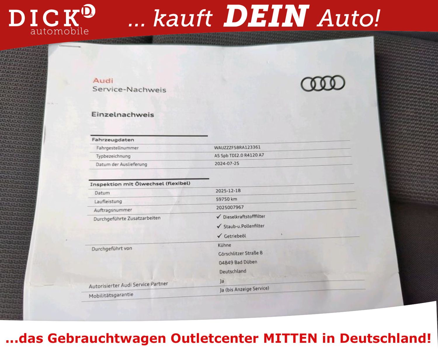 Fahrzeugabbildung Audi A5 SB 35d AT7 Advan LED/APPLE/SHZ/RFK/18"LM/8Fa