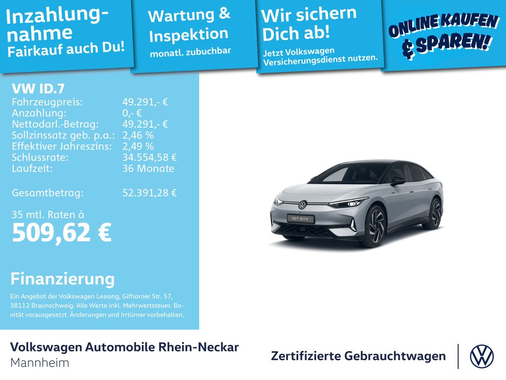 ID.7 GTX 250kW GAR2030 Navi AHK Kamera UVM