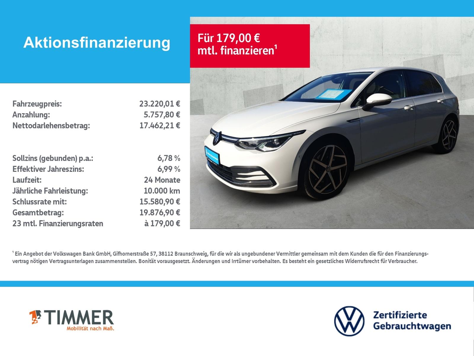 Volkswagen Golf VIII 1.5 eTSI DSG STYLE +IQ.LIGHT +ACC +RKA