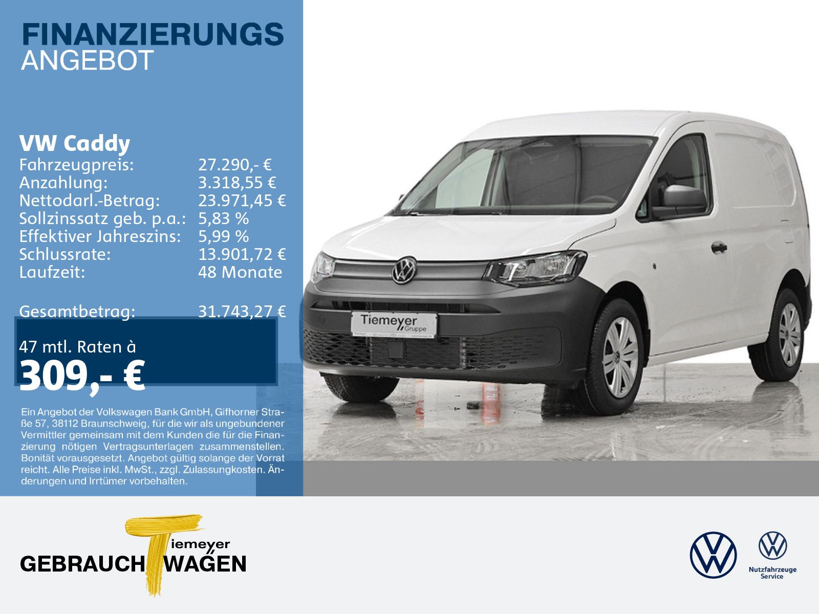 Volkswagen Caddy Cargo 2.0 TDI AHK GJR