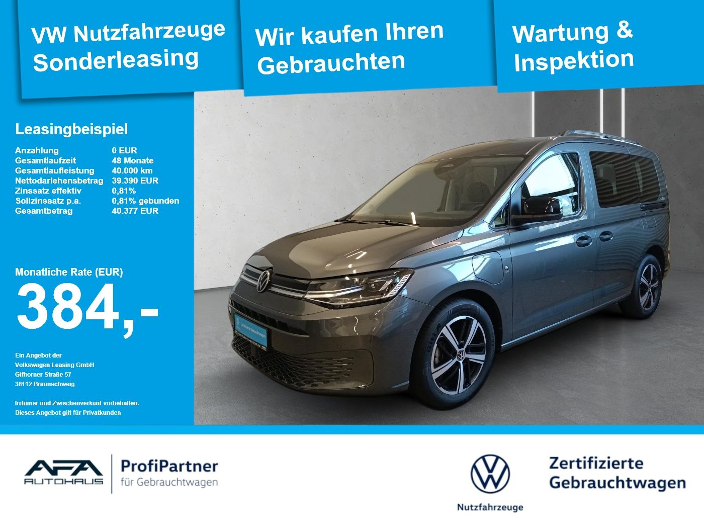 Volkswagen Caddy 1.5 TSI eHybrid GOAL DSG LED*Navi*AHK*RFK